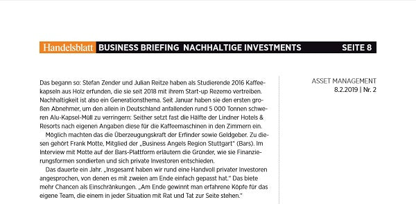 rezemo im "Handelsblatt"